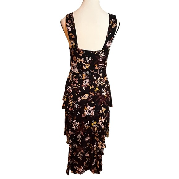A.L.C for Barney’s Black Midi Tiered Sundress Dress 100% Silk Women’s Size 4 - Picture 2 of 10